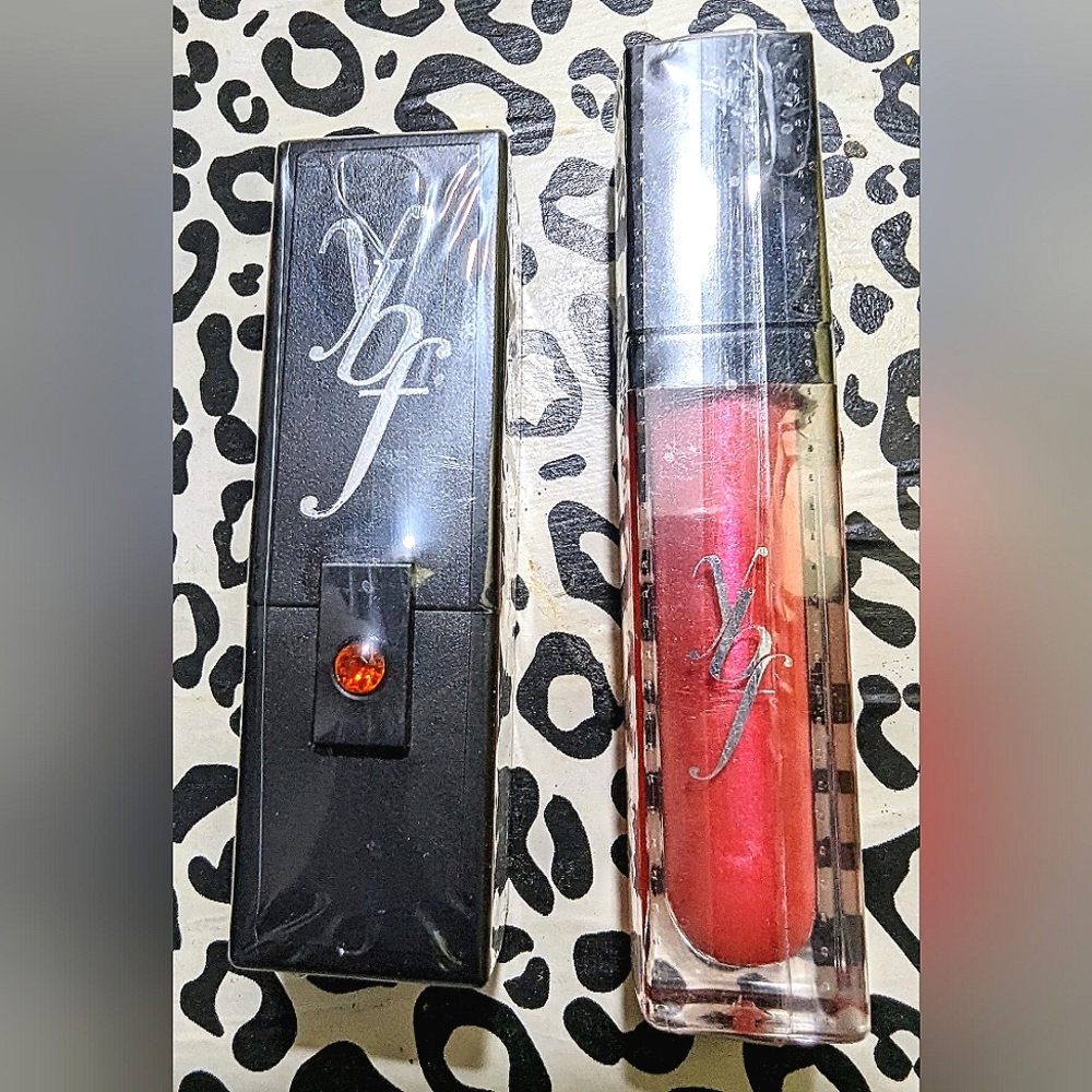 Ybf Kissable Coral shimmer lipstick & lip gloss makeup New & sealed coral red